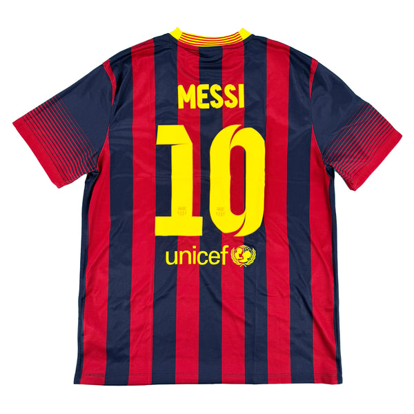 2013-14 Barcelona Thuis Shirt Messi #10 - 9/10 - (L) - Oldschool Voetbalshirts