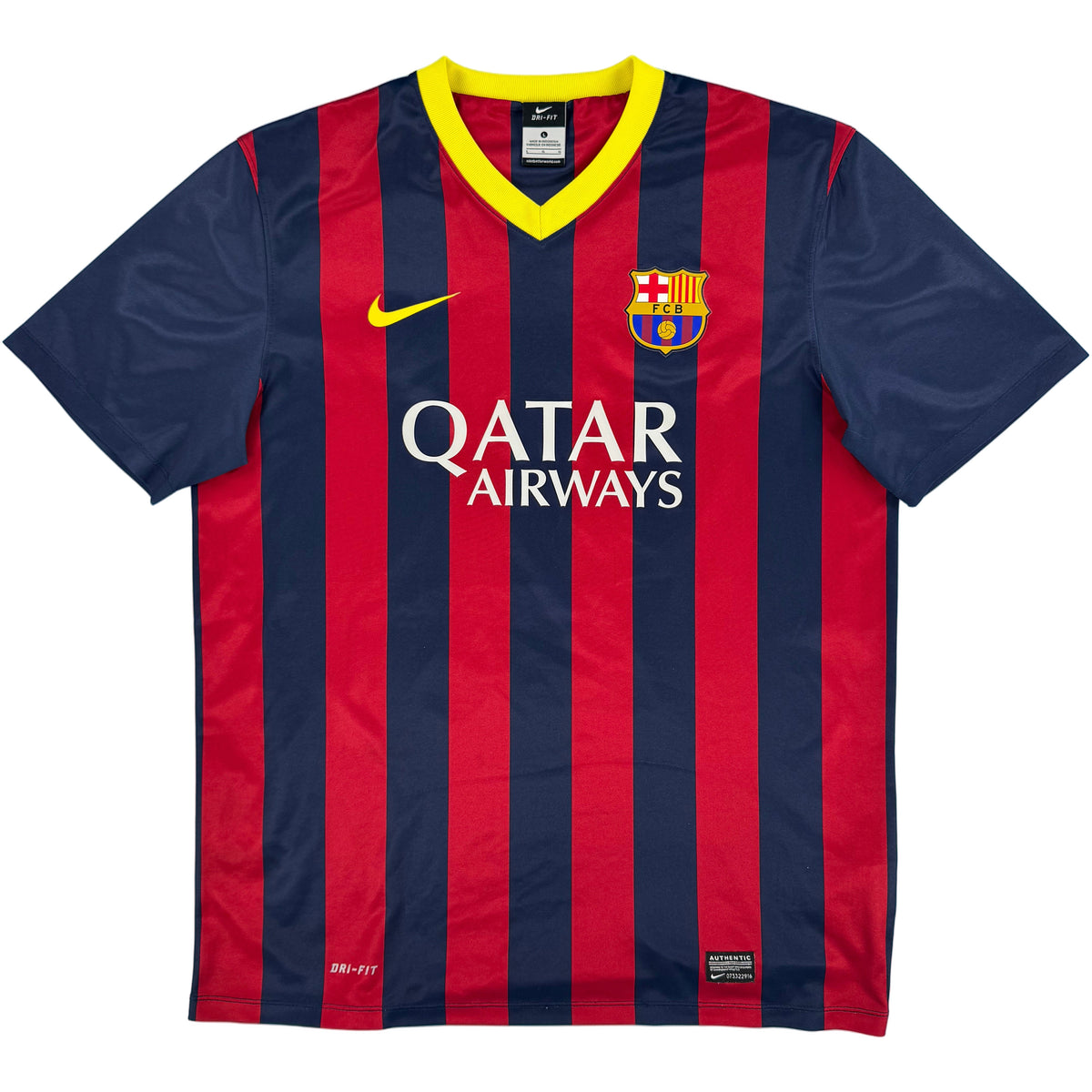 2013-14 Barcelona Thuis Shirt Messi #10 - 8/10 - (L) - Oldschool Voetbalshirts