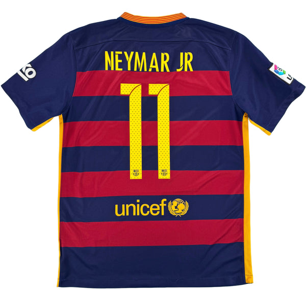 2015-16 Barcelona Thuis Shirt Neymar Jr #11 - 8/10 - (M) - Oldschool Voetbalshirts