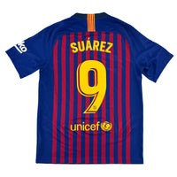 Barcelona - Thuisshirt - SUAREZ #9 - 2018/19 - Maat M - 9/10