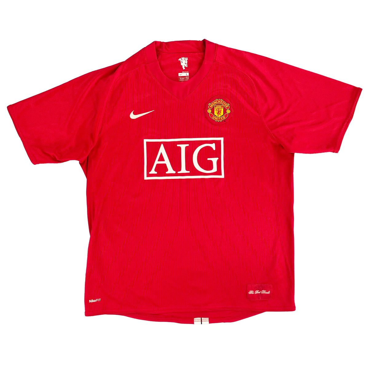 2007-09 Manchester United Thuis Shirt - 8/10 - (L) - Oldschool Voetbalshirts